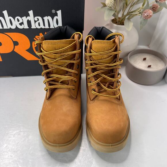 Timberland PRO Sawhorse 6" Composite Safety Toe Boots Brown Men 4.5W Tried On - Picture 5 of 11